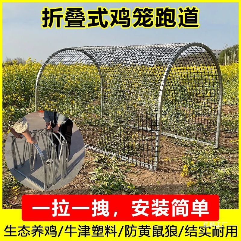 折叠鸡笼跑道新型室外散养鸡大号走地隧道养殖防黄鼠狼牛津围栏网图片