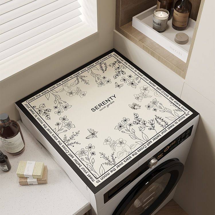 滚筒洗衣机盖垫台面保护垫法式防晒防水防尘罩冰箱盖布床头柜垫子