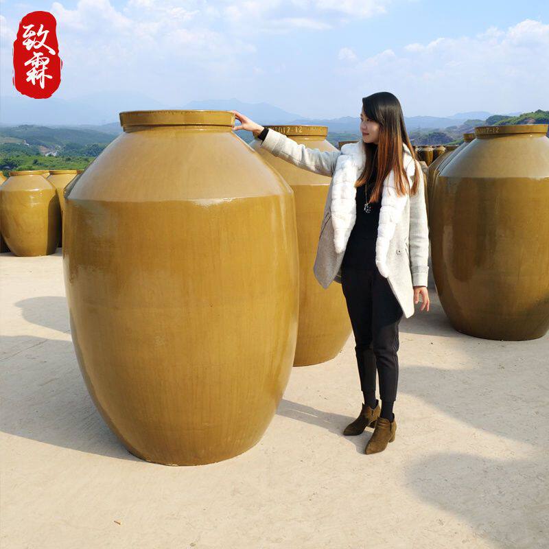 大空酒坛子陶瓷加厚带盖密封窖藏老式酒缸存酒泡酒土陶50/100500