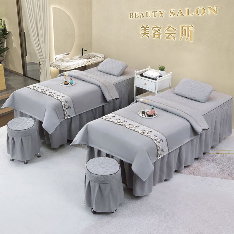 美容床罩四件套夏天亲肤四季通用简约美容院专用轻奢按摩理疗床套