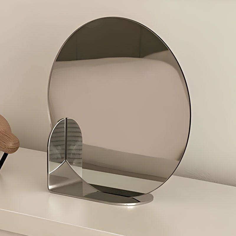 韩版化妆镜台式桌面家用高清镜子梳妆台美妆镜无灯大号不带灯轻奢