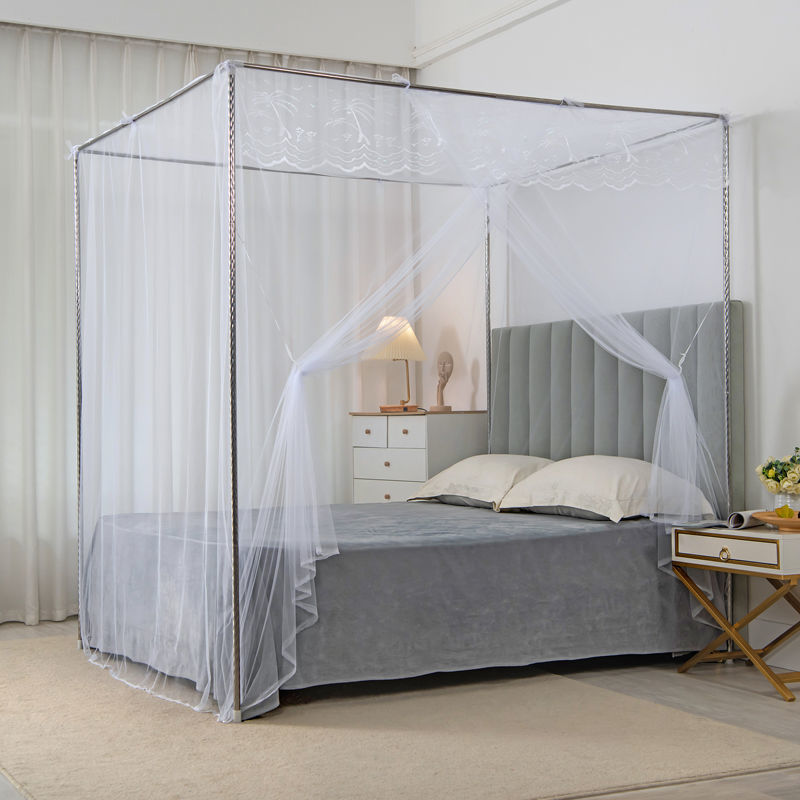 家用蚊帐卧室支架1.8x2米双人床1.5老式2.2m帐纱杆子套装单门