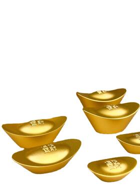 实心金元宝纯黄铜沙金元宝铜招财旺财仿真元宝解压镇纸尺乔迁开业