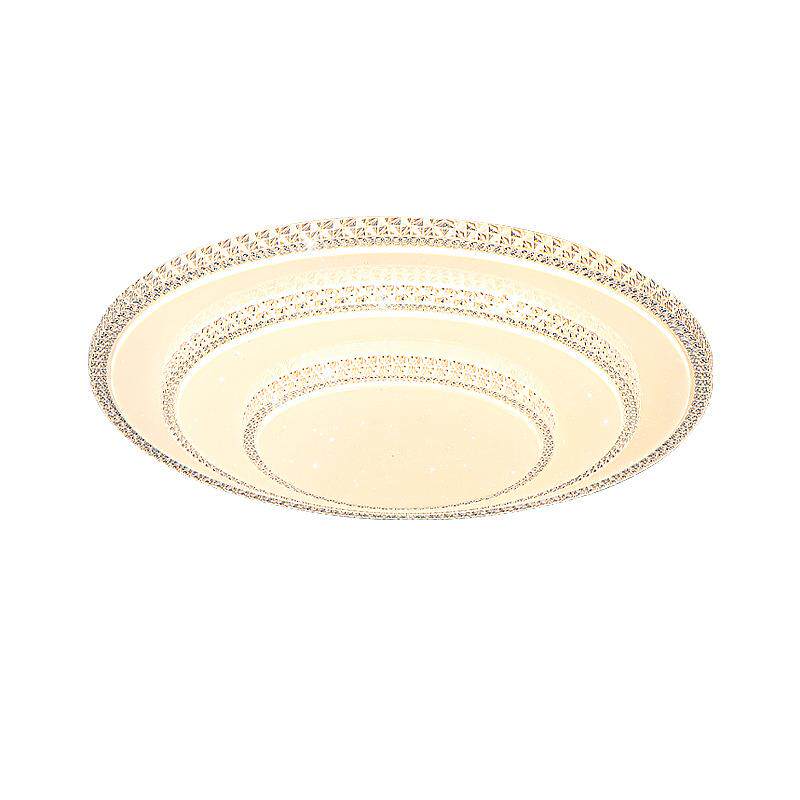 led吸顶灯主卧室灯简约现代客厅灯圆形房间书房轻奢晶莹新款灯具