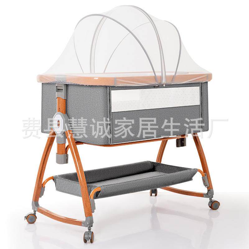 铝合金婴儿床便携式摇篮床可折叠bb床新生儿拼接大床多用途宝宝床