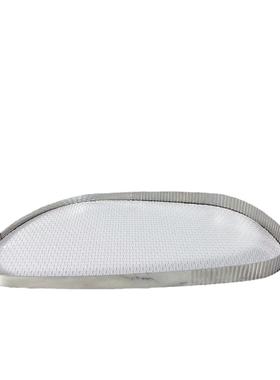 现代银色镜面不规则金属皮革托盘客厅餐桌收纳摆盘样板房饰品摆件