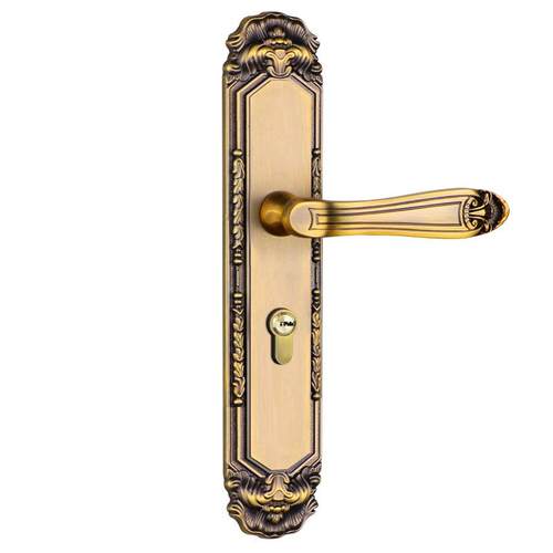 基亚办公室对开门锁锌合金室内双开实木机械执手门锁欧式门锁具