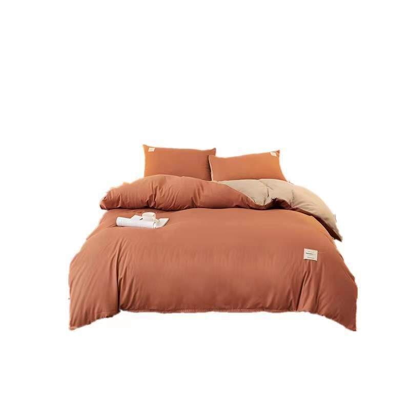 北欧风纯色双拼水洗棉四件套磨毛被套床上用品学生宿舍三件套极简,床上用品,床品套件/四件套/多件套,淘宝优惠券,粉丝福利购,淘宝优惠卷