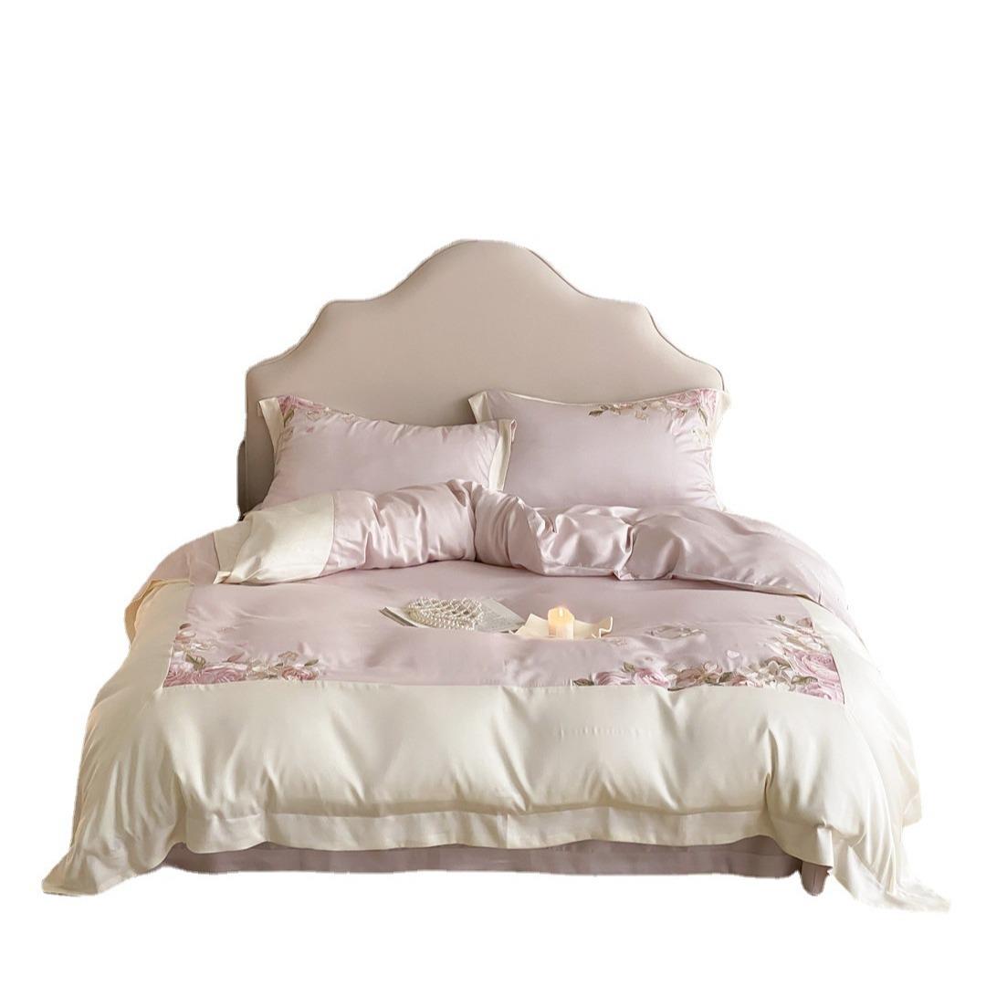 法套式风品花卉寝具床季款高端兰精莱天丝四件家纺四莫兰迪202040