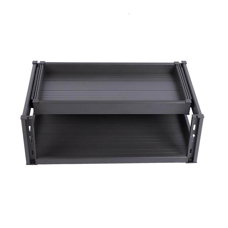 厂家厨房橱柜拉篮抽屉开门式两层铝合金碗碟抽中抽加深拉篮