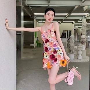 厂家直销洛丽塔舞台裙多色立体花海绣蕾丝网纱布料浮花刺绣面料