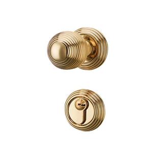意式黄铜复古球形门锁全铜银色金色分体静音家用卫生间门把手锁具