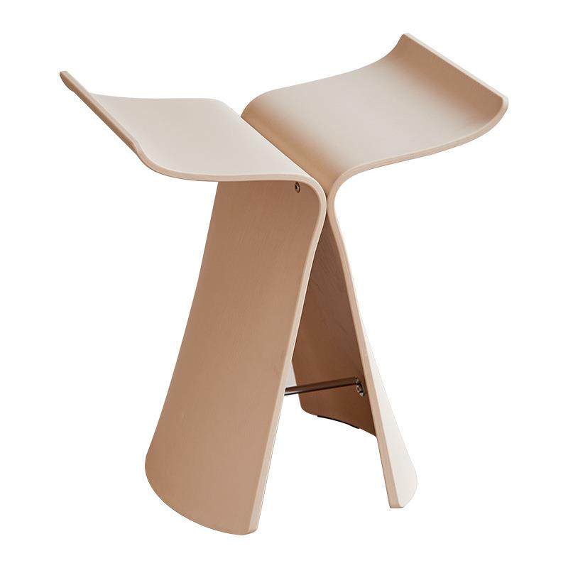 家用梳妆凳卧室化妆台凳子小户型简约客厅换鞋凳创意塑料PP蝴蝶凳