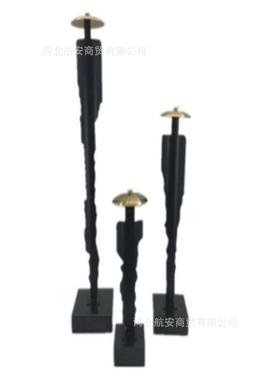 现代简约创意竹竿人带帽人隐士人物装饰品样板房售楼处装饰品软装