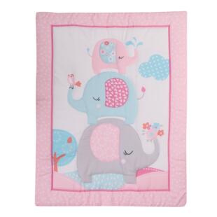 开花象新生儿套装儿童被床笠床单床裙婴幼儿床上用品三件套