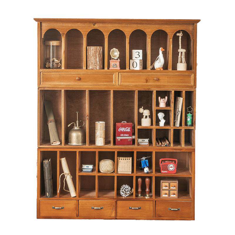 学生宿舍桌面收纳盒木质文具手账置物架书桌多功能抽屉格子整理柜