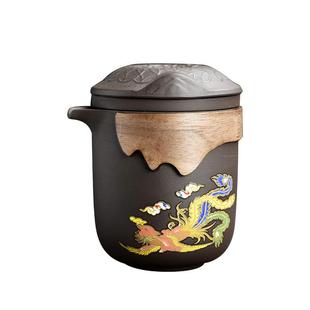 高端便携式旅行茶具紫砂变色快客公道杯一壶六杯茶水分离杯整套装