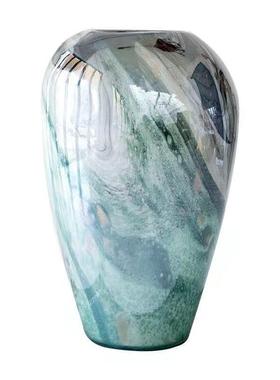 现代时尚玻璃花瓶摆件时尚软装家居客厅餐桌插花器饰品