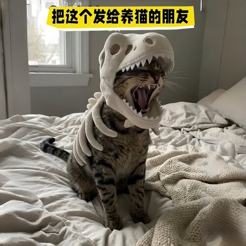 恐龙骨头头套仿真霸王龙骨骼宠物装扮拍照道具创意搞怪变装小玩具