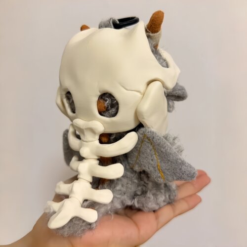 3D打印恐龙骨架头套棉花娃娃