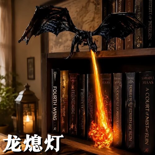 喷火龙3D打印发光书挡小夜灯