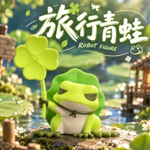 旅行青蛙手办幸运四叶草造型公仔游戏周边模型治愈收藏装饰品摆件