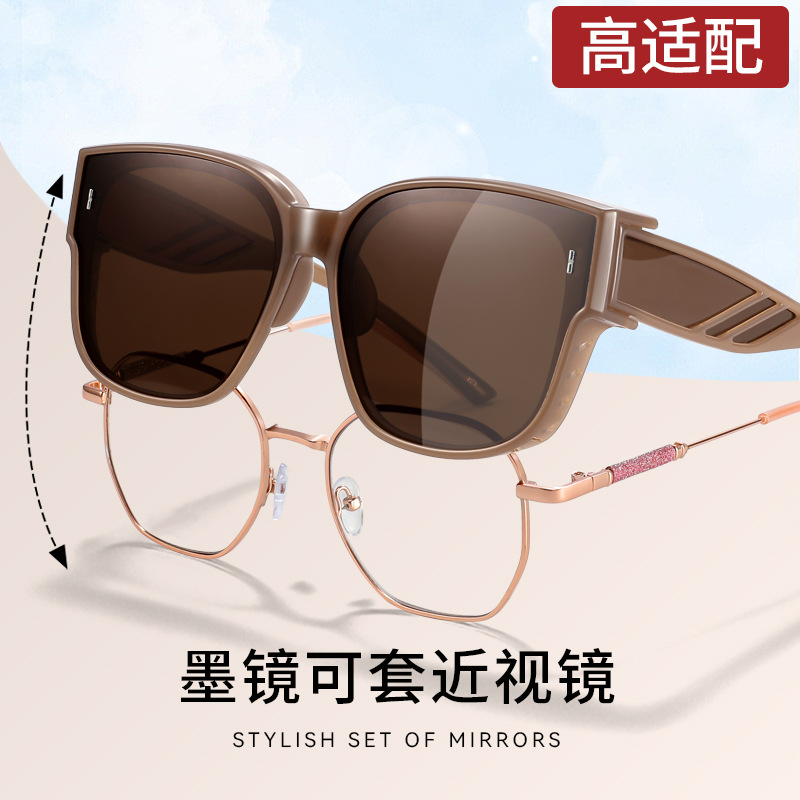 日本品质高级感tr90近视墨镜套镜女防紫外线高清偏光UV400防晒太