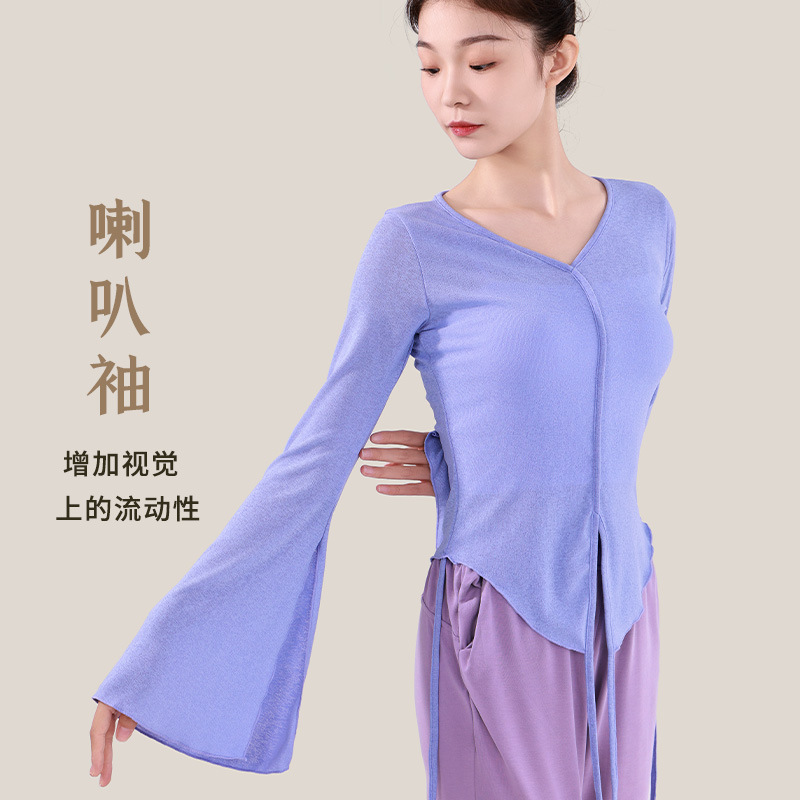 日本无印MUJIE舞蹈服练功服女上衣新款形体中国古典练功跳舞专用