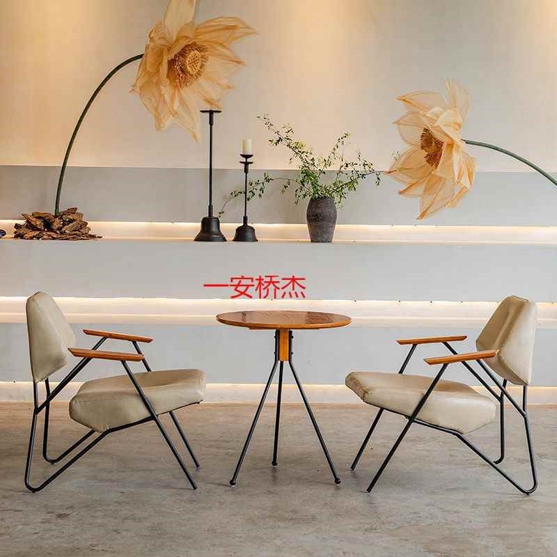 速发GY复古铁艺咖啡厅桌椅子休闲书吧洽谈奶茶店甜品餐厅沙发组合