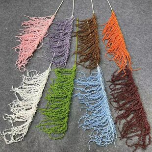 新款绿色龙须草 吊米 白色情人泪仿真花花婚庆背景花艺软装假花批