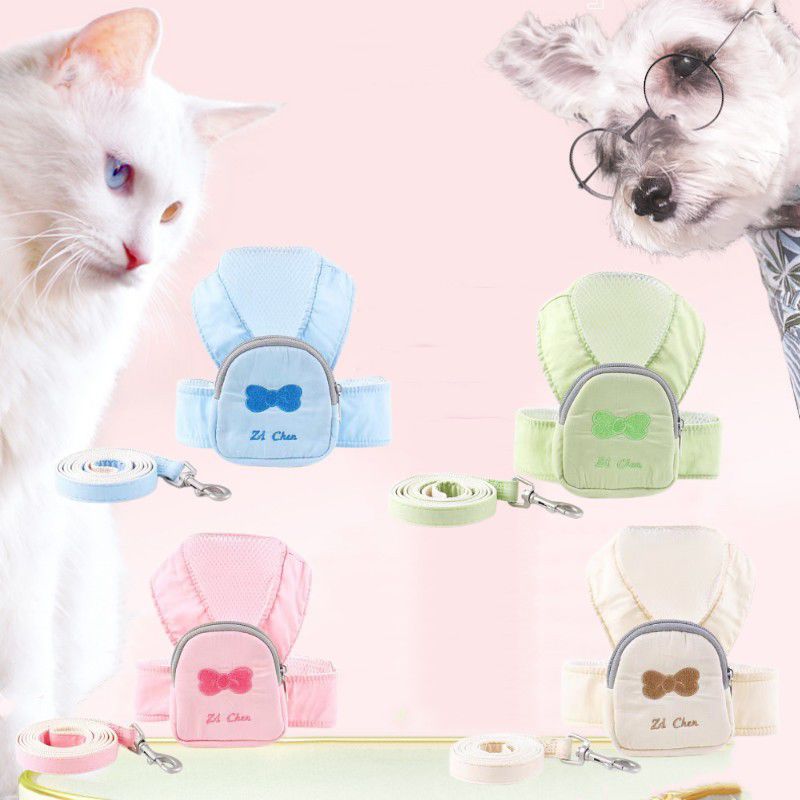 2025新款宠物遛猫神器狗狗牵引绳蝴蝶结胸背衣溜猫带遛宠装备