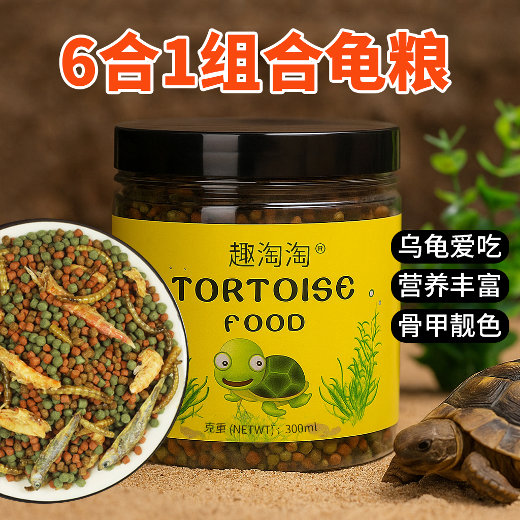 龟粮淡水鱼干虾干面包虫干高蛋白高钙巴西龟草龟小乌龟鳄龟龟饲料