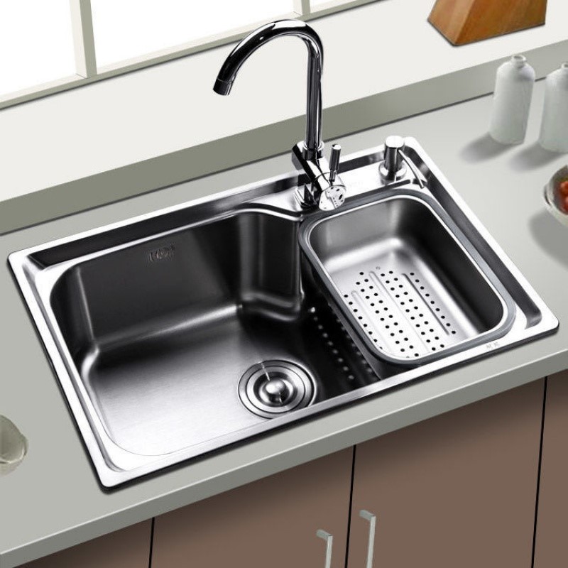 不锈钢304水槽沥水盆加厚沥水A篮水果盘蔬菜洗菜盆厨房沥碗置物架