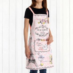 女款 出口法国纯棉围裙家用厨房时尚 防水防油甜品S蛋糕店创意工作