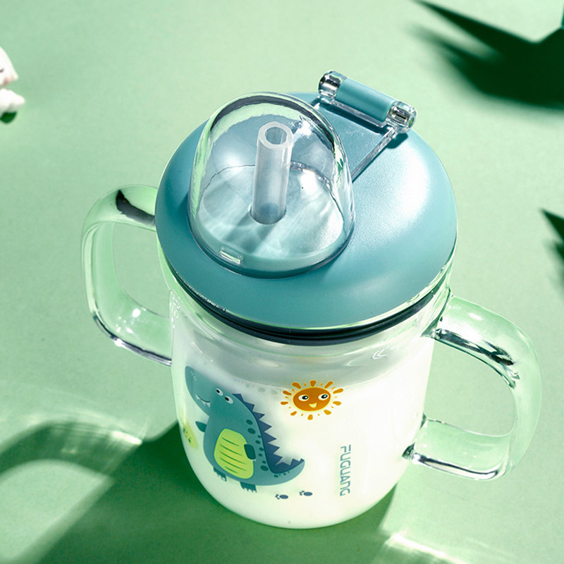 家用儿童a冲牛奶杯刻度水杯子婴儿带把早餐吸管玻璃带盖微波炉加,餐饮具,奶杯/牛奶杯,淘宝优惠券,粉丝福利购,淘宝优惠卷