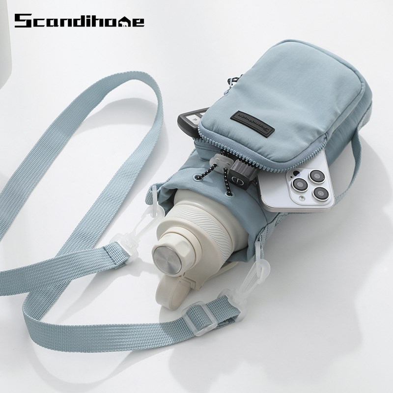 户外水杯收纳袋旅行斜挎t水壶包便携手提多功能保温杯保护套手机