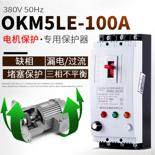 缺相保护器 三相电机40A100A水泵D过流漏电潜水泵保护开关380V断