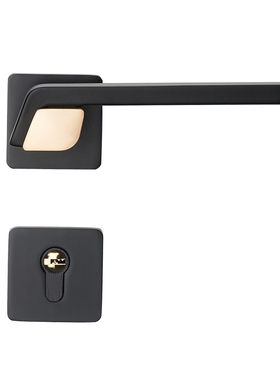 卧室门锁室内灰色k门把手手柄锁具静音家用房间木门分体磁吸房门