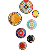 地中海餐厅装 创意个性 手绘墙面挂盘子欧t美式 饰客厅沙发艺术背景