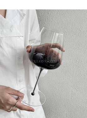 ins风梦幻渐变红酒杯高脚香槟杯玻璃水杯高级Q感葡萄酒杯洋酒杯子