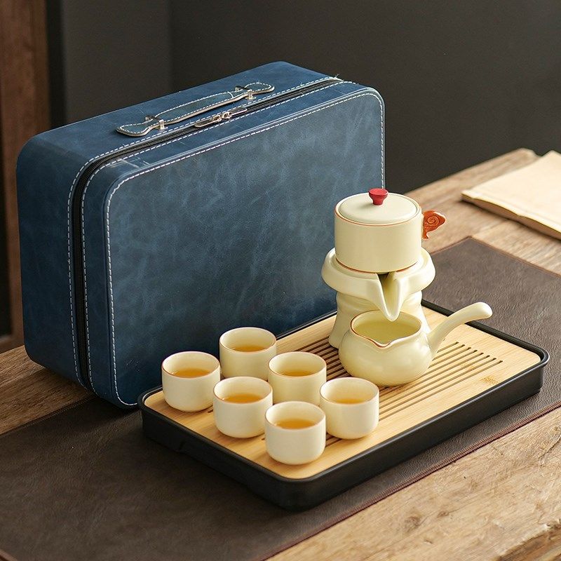 米黄汝窑全自动茶具套装家用功夫石磨泡茶L壶茶杯新款懒人泡茶神,餐饮具,功夫茶具,淘宝优惠券,粉丝福利购,淘宝优惠卷