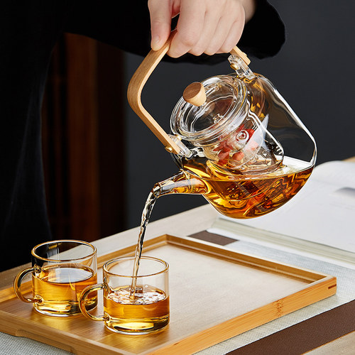玻璃蒸煮茶壶耐高温电陶炉专用烧水壶家用L围炉提梁泡茶壶茶具套