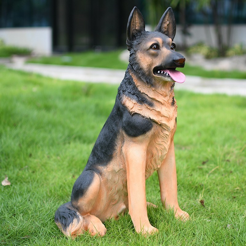 狗摆件仿真德牧入户外看门狗模型大狼狗雕塑客厅庭院W创意装饰工