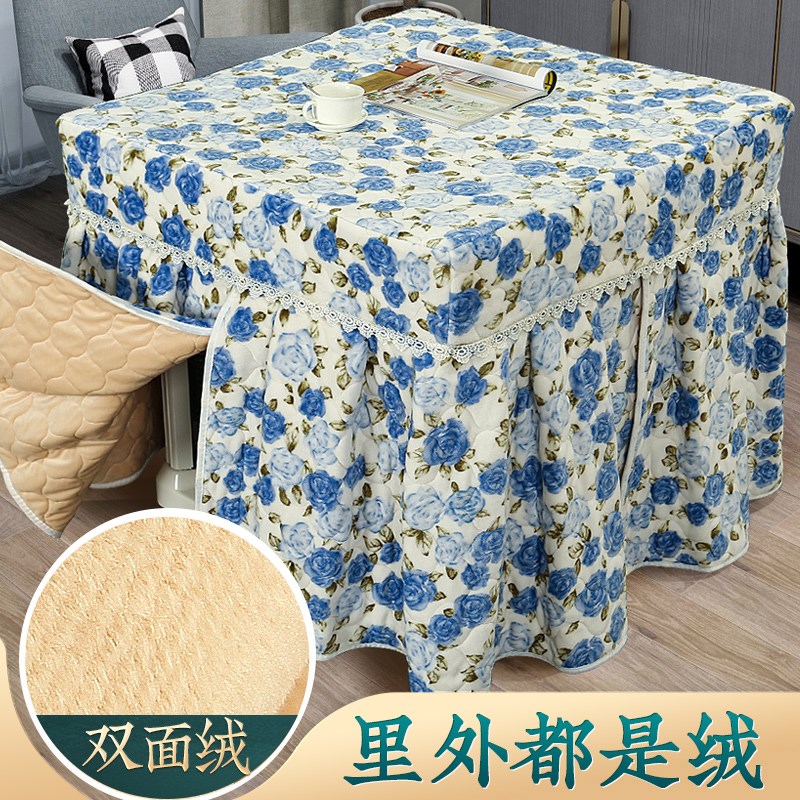 加厚正方形新款烤火罩家用电炉罩烤火桌罩套桌布电暖X桌烤火炉罩