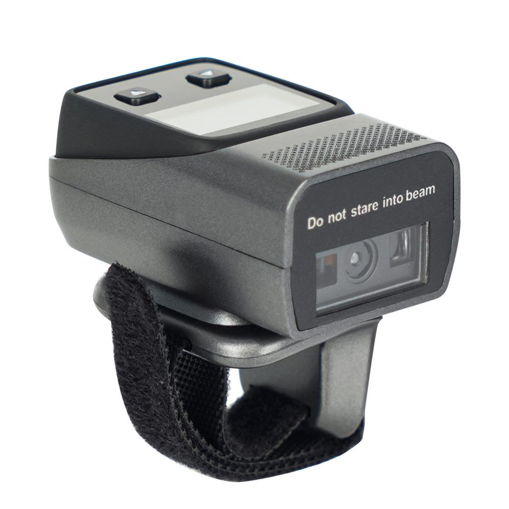 跨境新款蓝牙便携式二维可穿戴迷你扫码枪指环王无线条码扫描仪