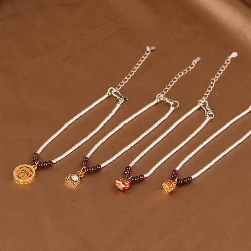 网红-S925银手链优雅时尚石榴石扎基拉姆吞金兽发他兔爷女款手环