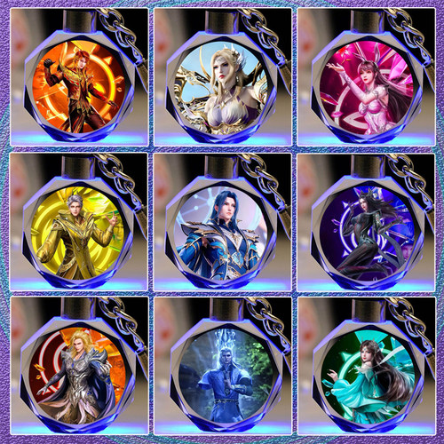 斗罗大陆周边之唐三小舞发光水晶钥匙扣史莱克七怪书包挂件礼物