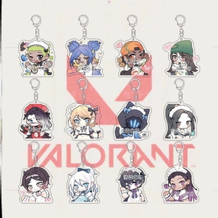 瓦罗兰特无畏契约游戏周边钥匙扣可爱欧门霓虹亚克力书包挂件饰品