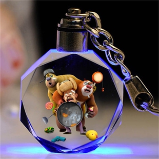 熊出没水晶钥匙扣挂件生日礼物送男女定制玩具光头强熊大二天才威