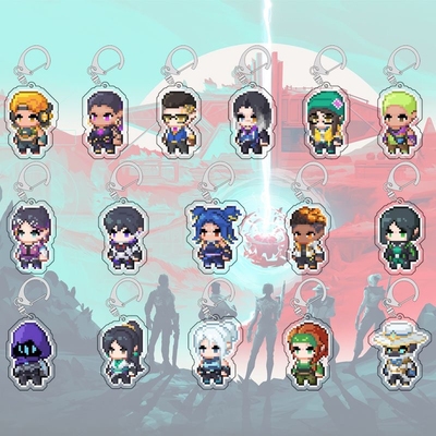 无畏契约Valorant像素风亚克力钥匙扣芮娜捷风霓虹创意挂饰送礼物